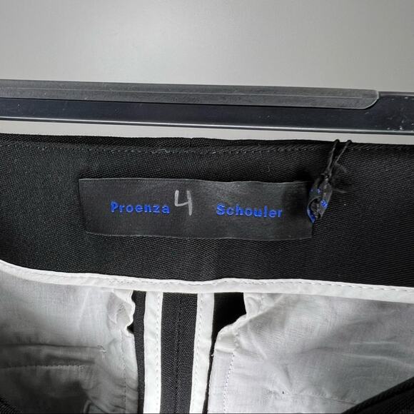 NWT PROENZA SCHOULER Technical Wool Suiting Crop Flare Pants Black 2 - Picture 5 of 7
